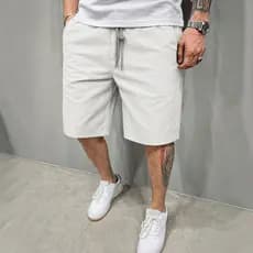 Bermuda Sarja Masculina Shorts Casual Premium Alta Qualidade Confortável Moda Verão Streetwear Tendência Bolso Funcional