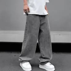 Calça Denim Baggy Masculina Balão Larga Carpenter Jeans Premium Streetwear Skate Oversized Confortável Moda Casual Wide