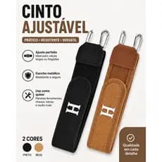 Cinto Ajustável Elástico Regulador de Cintura Sem Furo Porta Ferramentas Gancho Metálico Unissex
