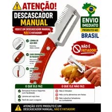 Descascador De Legumes Frutas Batata 3 Em 1 Aço Inox Cabo Madeira Envio Imediato Brasil
