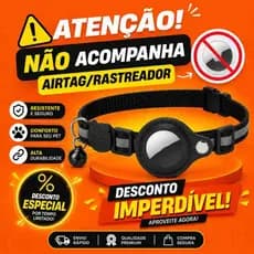 Coleira para Gato Compatível com AirTag Ajustável Anti Fuga Rastreador Pet (Não Acompanha Airtag)
