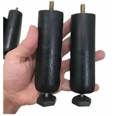 kit 6 ou 7 pe pezinho de cama regulavel 12 cm madeira preto