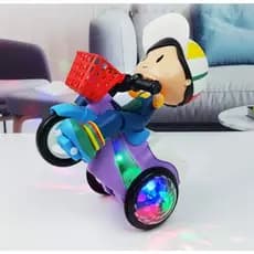 Brinquedo musical bicicleta divertida com menino ou menina com luzes