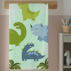 Toalha Infantil Dino Baby Estampa Fofa de Dinossauro Em Algodão Macio e Confortável Para Crianças