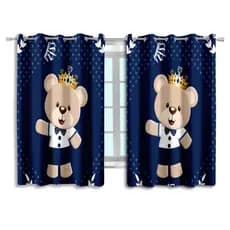 Cortina Infantil Ursinhos Fofos Bebê Menino Oxford Decoração Kit Almofadas ou Avulsa