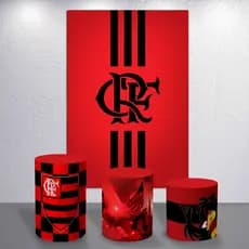 Decoração Futebol Time Carioca Vermelho Preto Cilindro Painel Capas P M G Sublimado Festa Tema