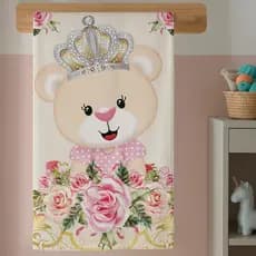 Toalha de Banho Estampa Infantil Menina Ursinha Princesa Criança Algodão Qualidade