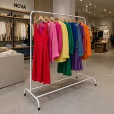 Cabideiro Arara de Roupas Em Aço Inoxidável  Expositor Grande Fácil Moderno Sem Sapateira Klicmix