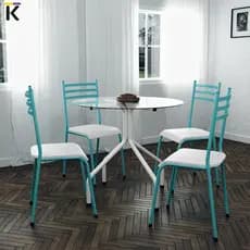 Pé de Mesa Quadrado 75cm Aço Inox para Tampo de Madeira, Mármore, Granito ou Vidro Klicmix