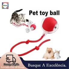 Brinquedo Interativo para Gatos  Bola Rolante Automática com Cauda  Recarregável Elétrico