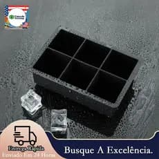 Forma De Silicone 6 Gelo Cubo Grande 4,8cm