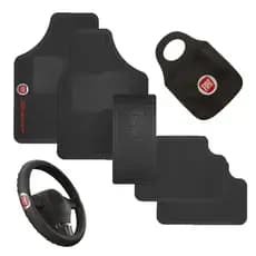 Jogo Tapete Automotivo Carro Fiat + Capa Volante + Lixinho Cambio Personalizada