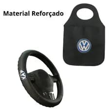 Capa de Volante Automotivo Carro Volkswagen + Lixinho Para Carro Multiuso Volkswagen