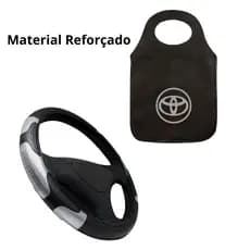 Capa de Volante Automotivo Carro Universal Prata + Lixinho Para Carro Personalizado Toyota