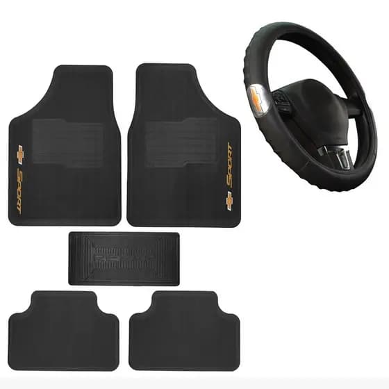 Jogo Tapete Automotivo Chevrolet Pvc 5 Peças + Capa Volante