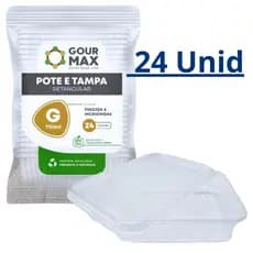Pote Descartável 750ml Retangular Freezer Microondas Marmita Fitness Empilhável Reutilizável Tampa
