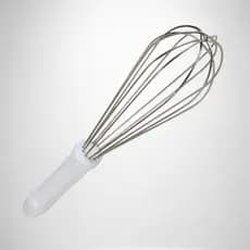 Batedor Massas clara Em Neve Fouet Fuet 25cm Branco Polietileno Confeitaria Chef Gourmet Reforçado