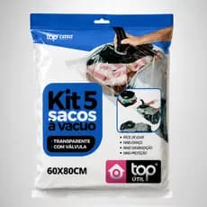 Kit 5 Sacos a Vácuo M Organizador Roupa Edredom Economiza Espaço