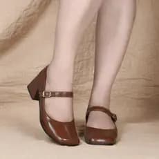 Scarpin Mary Jane Macerata Feminino Confortável Salto Bloco Médio Moda Modesta Ref: 201