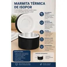 Marmita térmica redonda n14 1000ml- n16 1100 ml contermica DF revestida