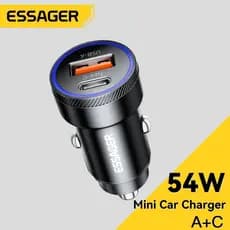 Carregador Veicular Turbo 54W Fonte Veicular USB-A e USB-C Turbo Essager