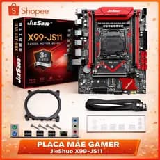 Placa mãe Jieshuo X99  Xeon 2680 v4  LGA2011 suporta 64 GB, SATA 3.0, NVM-e Modulo TPM