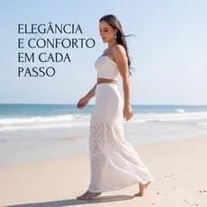 Saia Longa Tricot Rendada Ponto Crochê Colorida Moda Praia Piscina Tendência verão Charmy Tricot