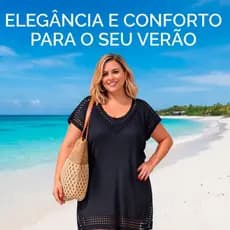 Saída de Praia Plus Size Fechado Preto - Caimento Perfeito e Versátil para o Verão