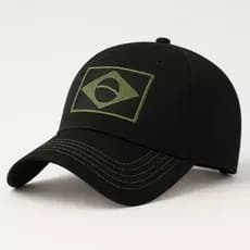 Boné Camuflagem Brasil Bandeira Tático Militar Exército Masculino Patriota Preto Bege Azul Marinho