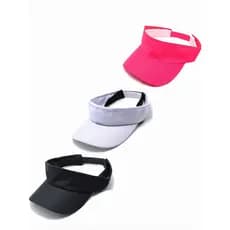 Kit 3 Viseiras Dry Fit com Proteção UV Corrida Praia Ajustável Boné Sol Caminhada Esporte Masculino e Feminino