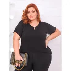 blusas básicas plus size manga tradicional - moda versátil para qualquer ocasião