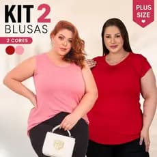 Regata + Blusa (2peças) Feminina Plus Size G1 a G8 Viscolycra  Básica Casual Soltinha Viscolycra