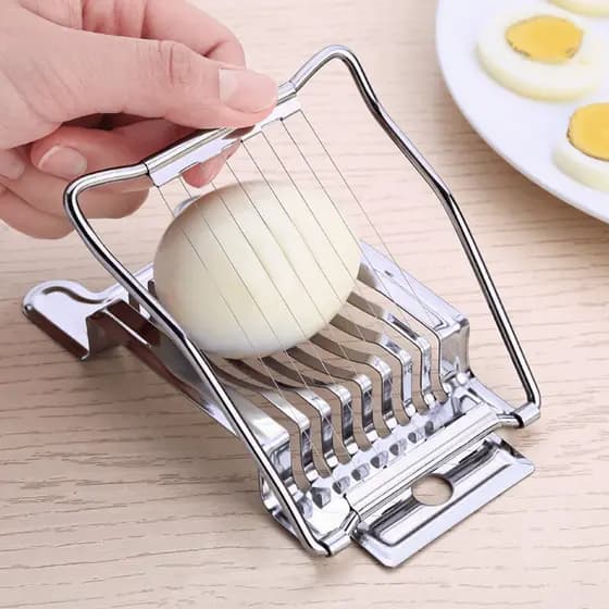 Fatiador De Ovo Cozido Cortador De Ovos Cozidos Manual Inox Cozinha Inox Portátil Alimentos Frutas Cebola Morango Kiwi
