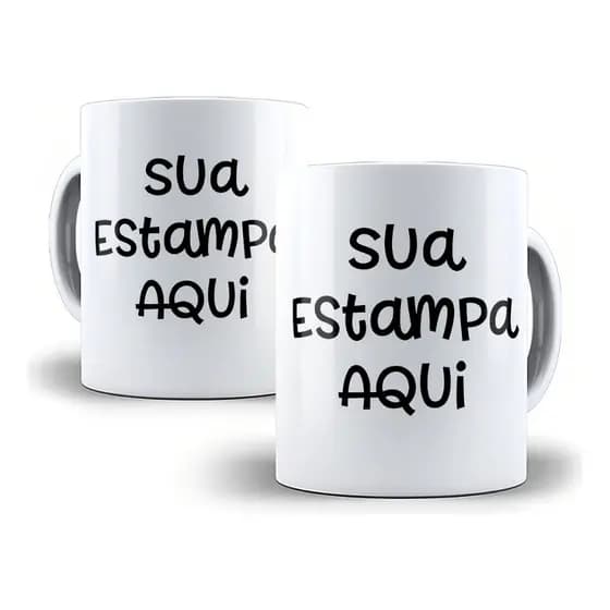 Caneca Personalizada Com Sua Arte Porcelana Branca