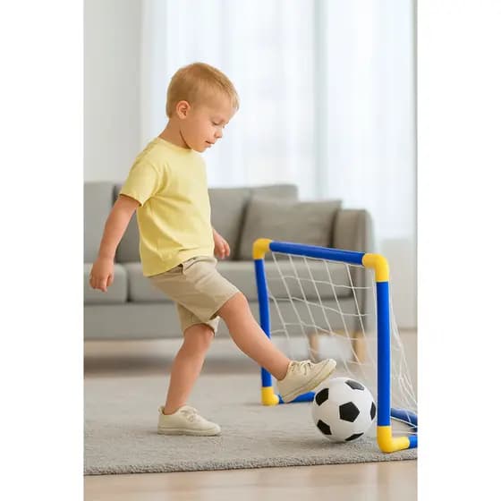 Kit Mini Trave com Rede Bola e Bomba de Encher Golzinho Infantil Trave de Futebol