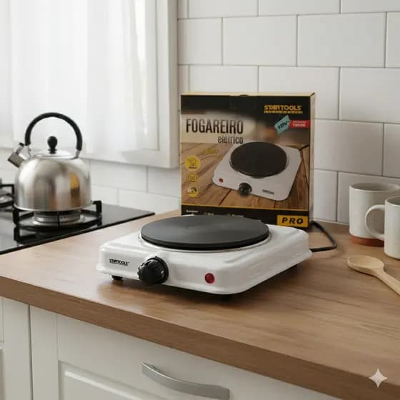 Fogareiro de Indução Elétrico 1 Boca 127V Branco