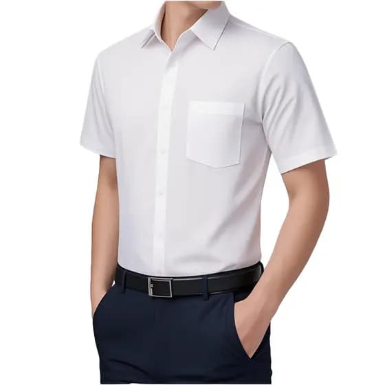 Camisa Social Masculina Manga Curto Slim Cores vibrantes lisa Com Bolso