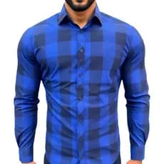 Camisa Xadrez Social Masculina Manga Comprida Slim Fácil Moda