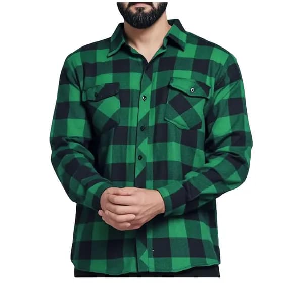Camisa Flanela Xadrez Blusa De Frio Masculina Manga Longa Grande Com Bolsos Promoção De Inverno