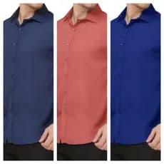 Kit 3 Camisa Social Masculina Manga Longa Lisa Não Amassa Promoções