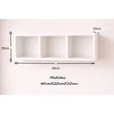 Nicho triplo decorativo sala quarto banheiro 40x20x10