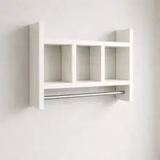 Nicho Porta Toalha e Papel 100% MDF BRANCO TX 15mm Tubo Metal Montado organiza e decora