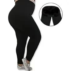 Calça Legging Suplex Flanelada Inverno Plus Size