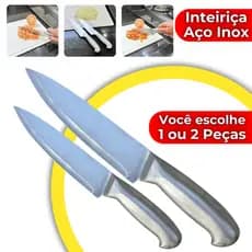 Kit Faca Peixeira Profissional Inteiriça Aço Inox Churrasco Açougueiro Gourmet Lâmina Resistente