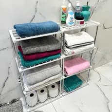 Estante Prateleira Modular Multiuso 4 Andares Compacta Versátil para Sala Quarto Cozinha Banheiro