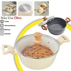 Caçarola Cerâmica Antiaderente para Fogão Cooktop Indução e Gás Grande Premium Profissional Panela