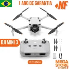 Drone DJI Mini 3 Standard Sem Tela Câmera 4K HDR GPS WiFi - 10Km - 38Min Bateria - Todo Brasil + NF