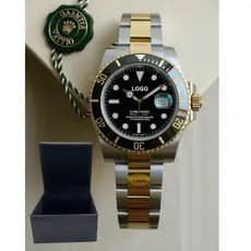 Caixa + Relógio Submariner ETA 3235 Automático Super C. Ouro 18k