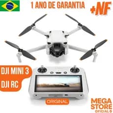 Drone DJI Mini 3 RC Com Tela Câmera 4K HDR Profissional GPS WiFi Original Lacrado + NF