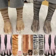 Meias Macias E Confortáveis De Pata De Animal-Novidade Criativa 3D Gato Cachorro Tigre Patas Em Forma De Meia Tubo Médio